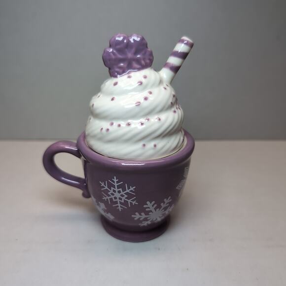 Temp-tations Seasonal Snowflakes 2 Piece Stacking Salt Pepper Shakers Purple Mug - Picture 1 of 8